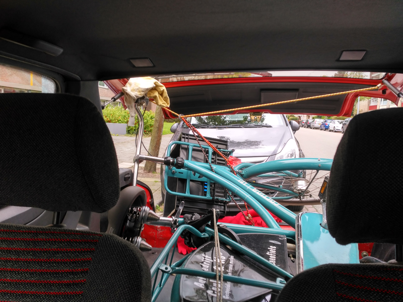 Because of that huge crate thing it wouldn’t get all the way to the front seat backs.